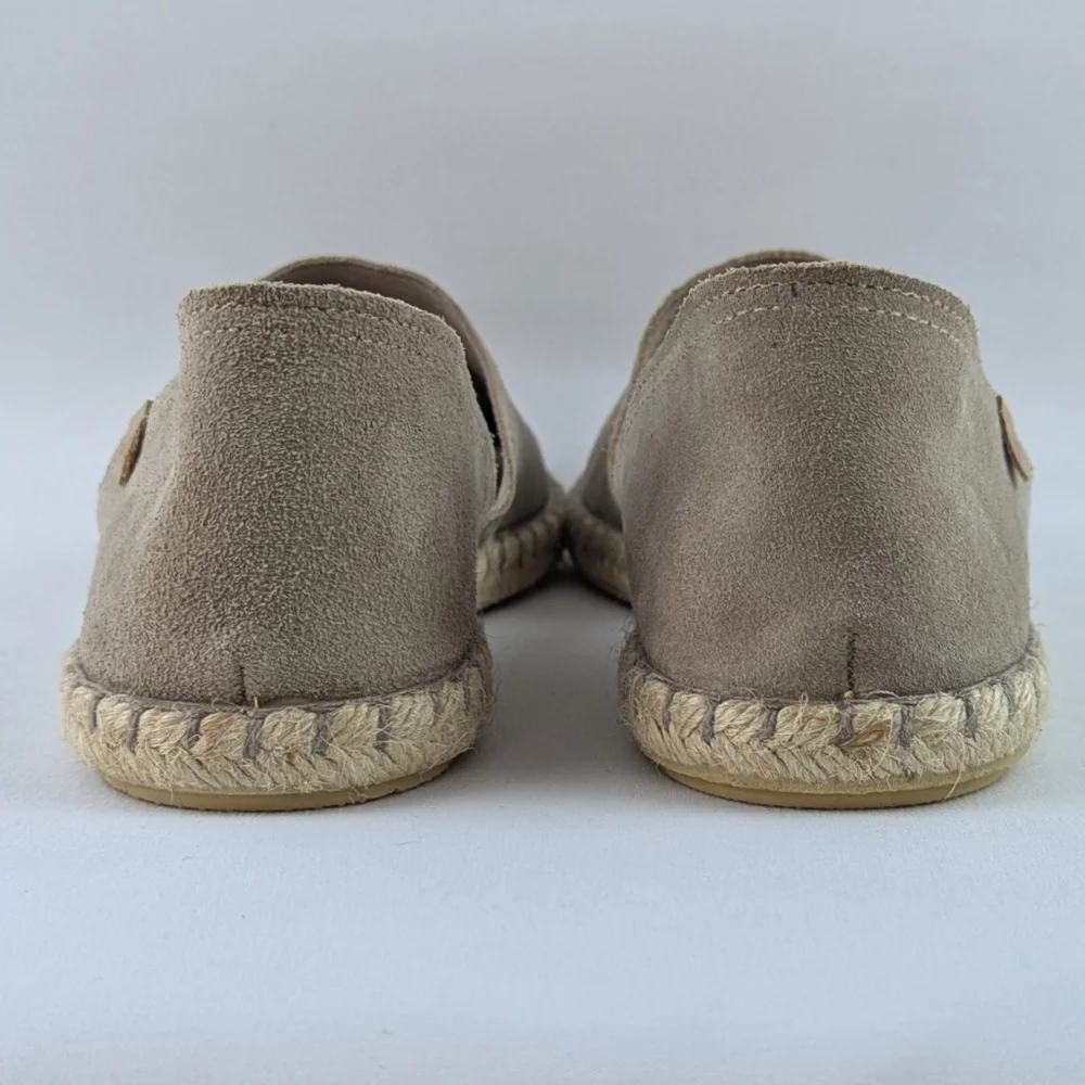 Verbenas Espadrilles Carmen Suede Leather Closed Toe Stone EU40 US 9 NWOB